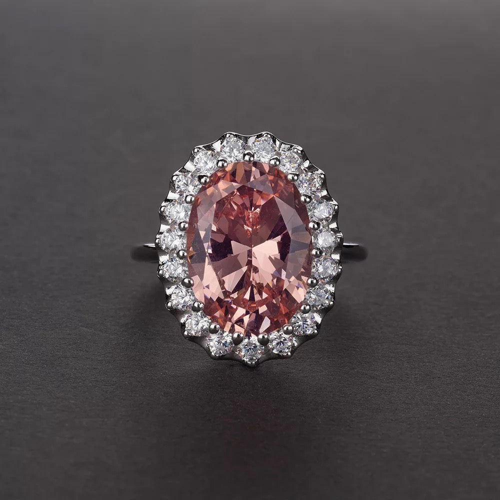GOLD PLATED WOMEN'S MORGANITE RING