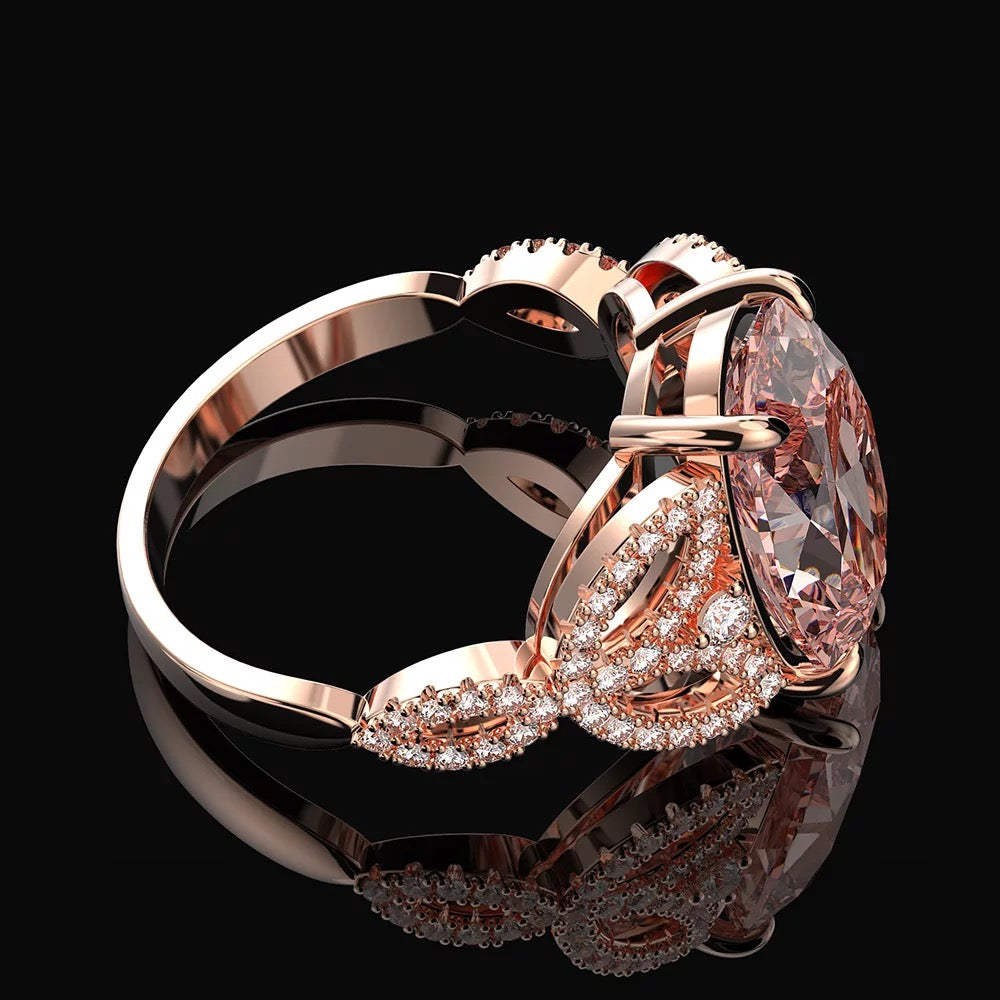14k ROSE GOLD PLATED PINK MORGANITE