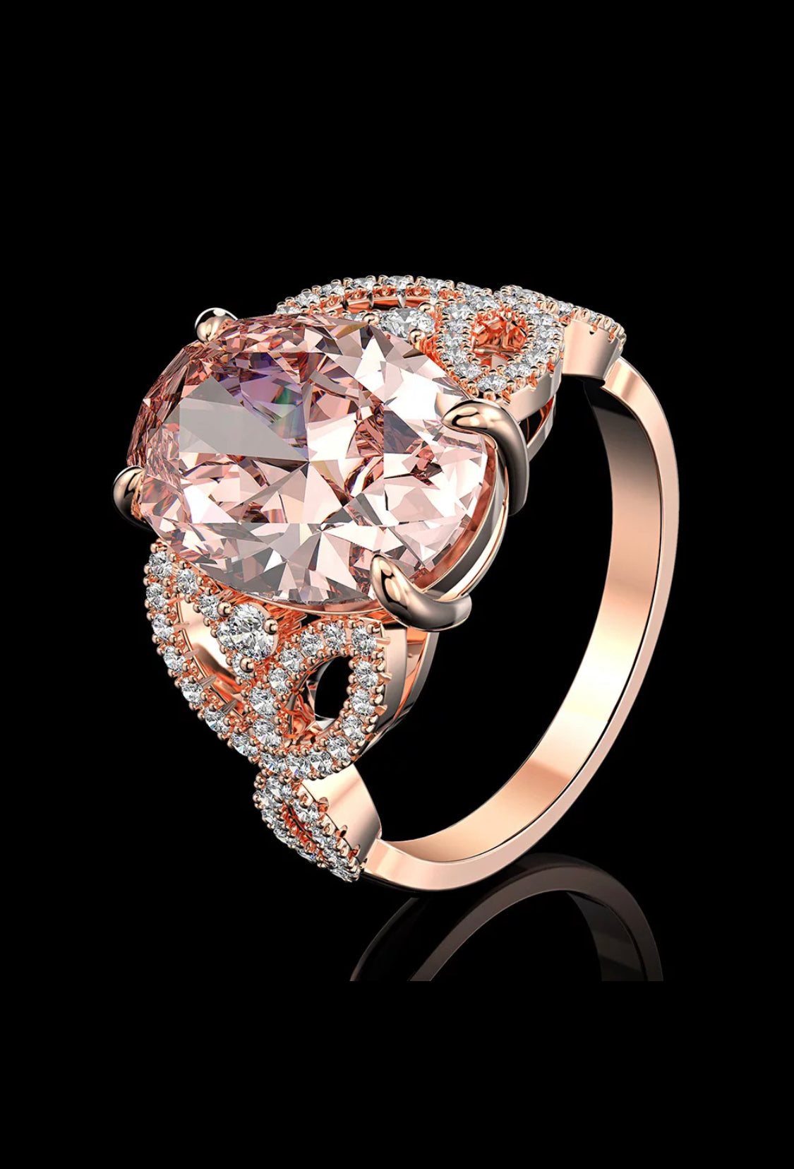 14k ROSE GOLD PLATED PINK MORGANITE