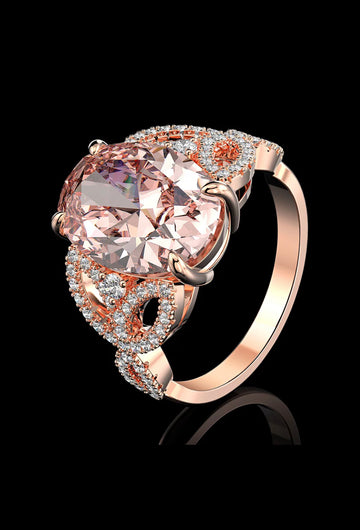 14k ROSE GOLD PLATED PINK MORGANITE