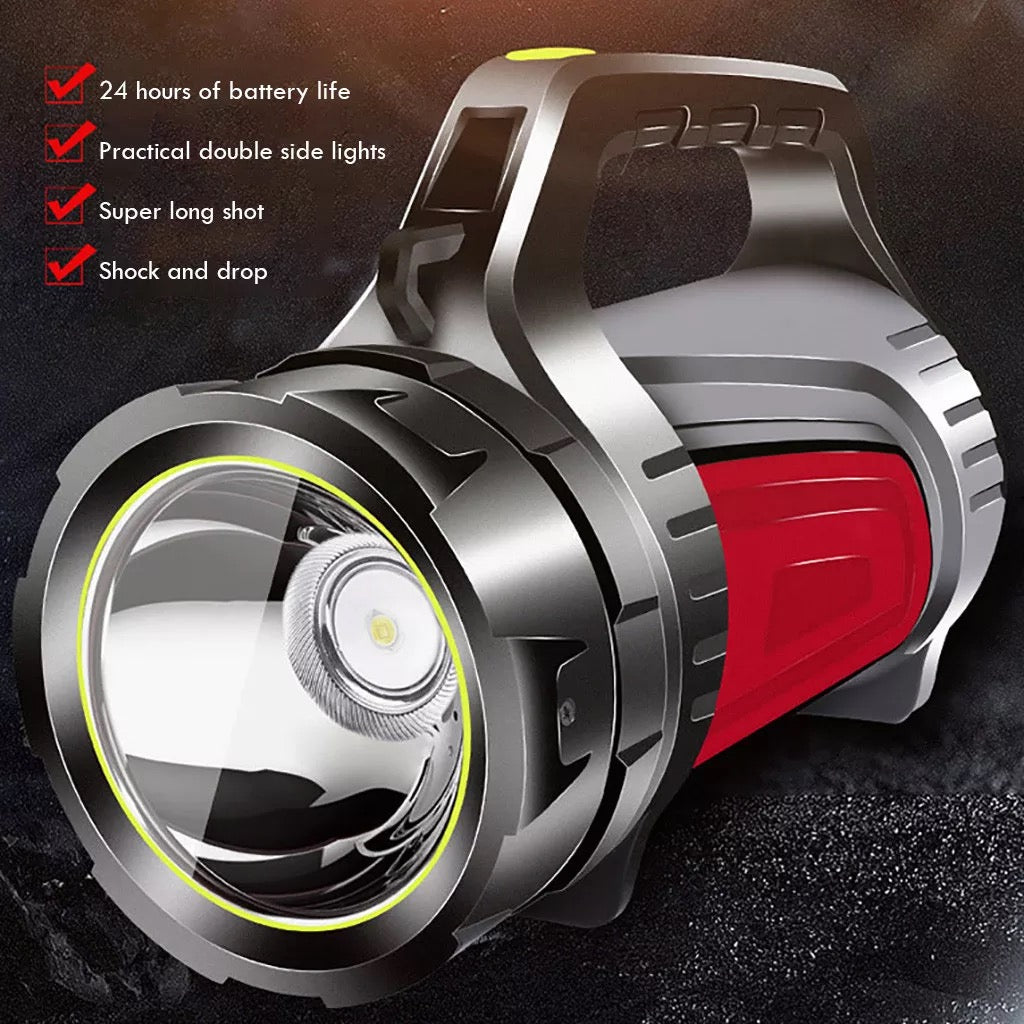Super Bright Outdoor Handheld USB Chargeable Search light and Power Bank.