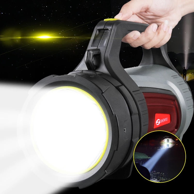 Super Bright Outdoor Handheld USB Chargeable Search light and Power Bank.